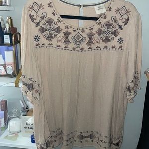 Knox Rose tan boho top Sz XL